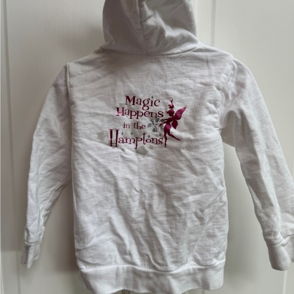 American Apparel 2T Girls Magic Happens in the Hamptons White Zip-Up Hoodie - Picture 5 of 6